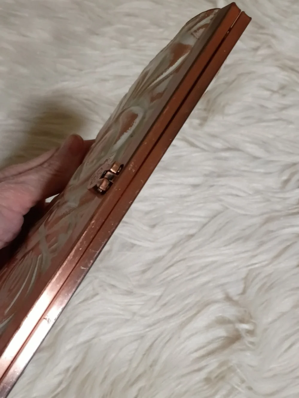 Leather embossed Floral Wallet copper Rose Gold Patricia Nash